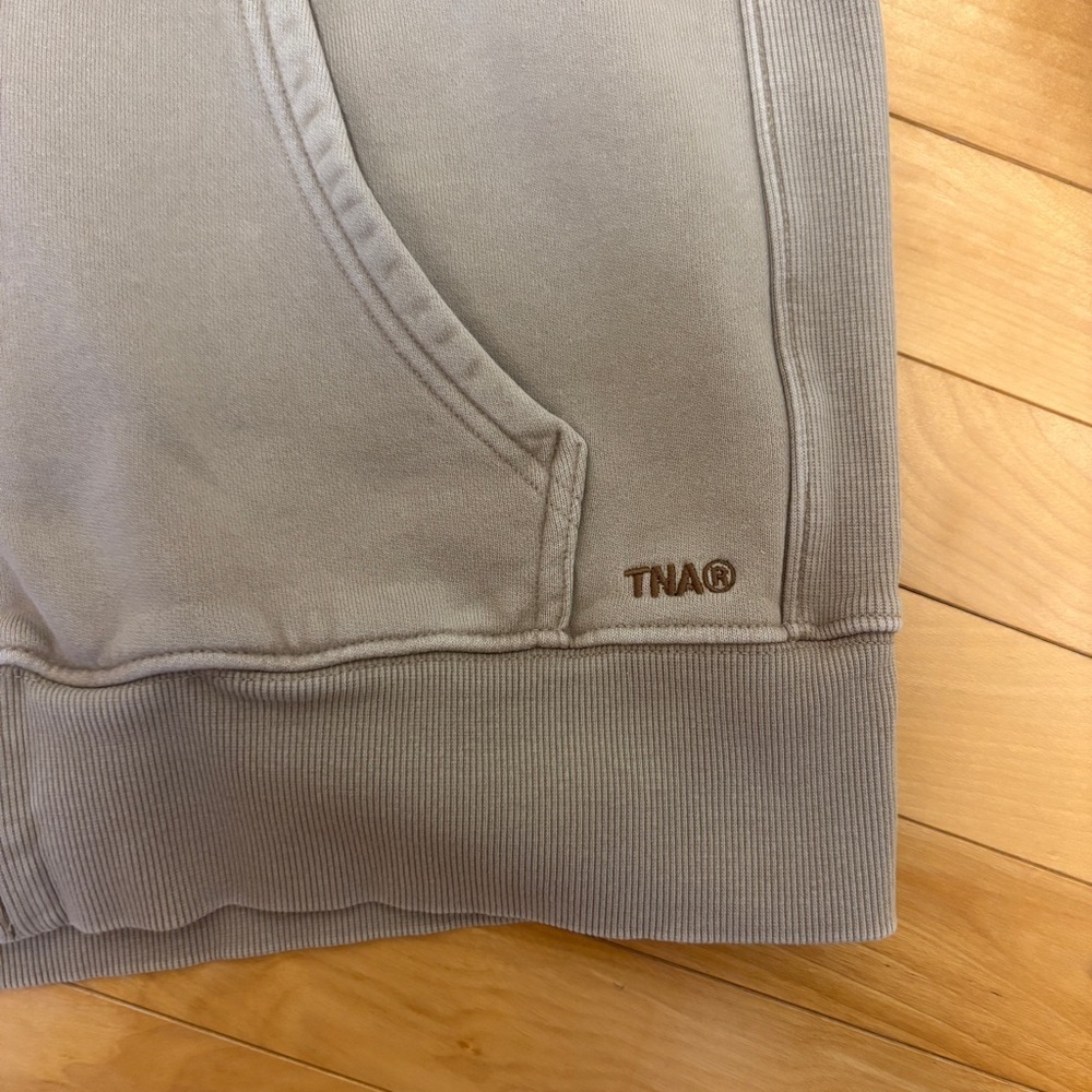 Aritzia TNA Cozy Fleece Sweatfleece Boyfriend Fit Zip Hoodie Tan Size XS - Picture 4 of 14